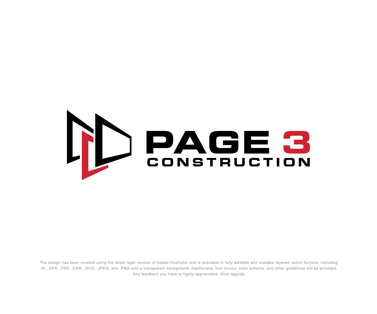 Logo Design by Wild Geek for Page 3 Construction | Design #30498437