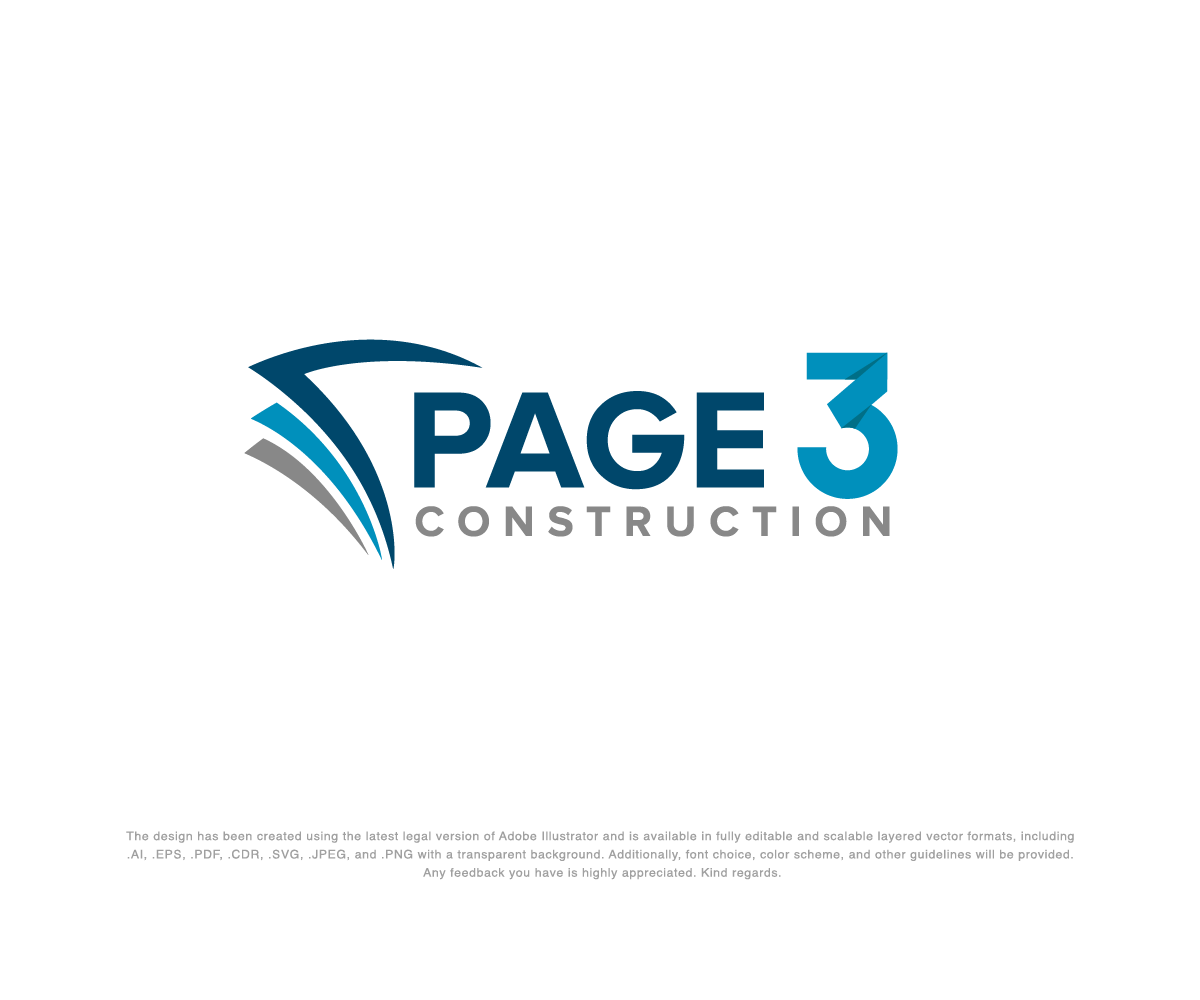 Logo Design by Wild Geek for Page 3 Construction | Design #30498438