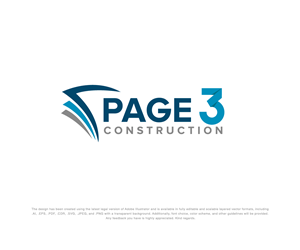 Logo Design by Wild Geek for Page 3 Construction | Design: #30498438