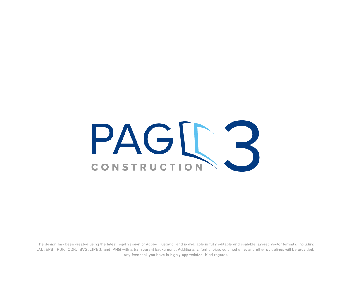 Logo Design by Wild Geek for Page 3 Construction | Design #30498439