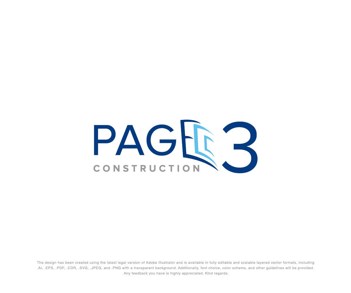 Logo Design by Wild Geek for Page 3 Construction | Design #30513876