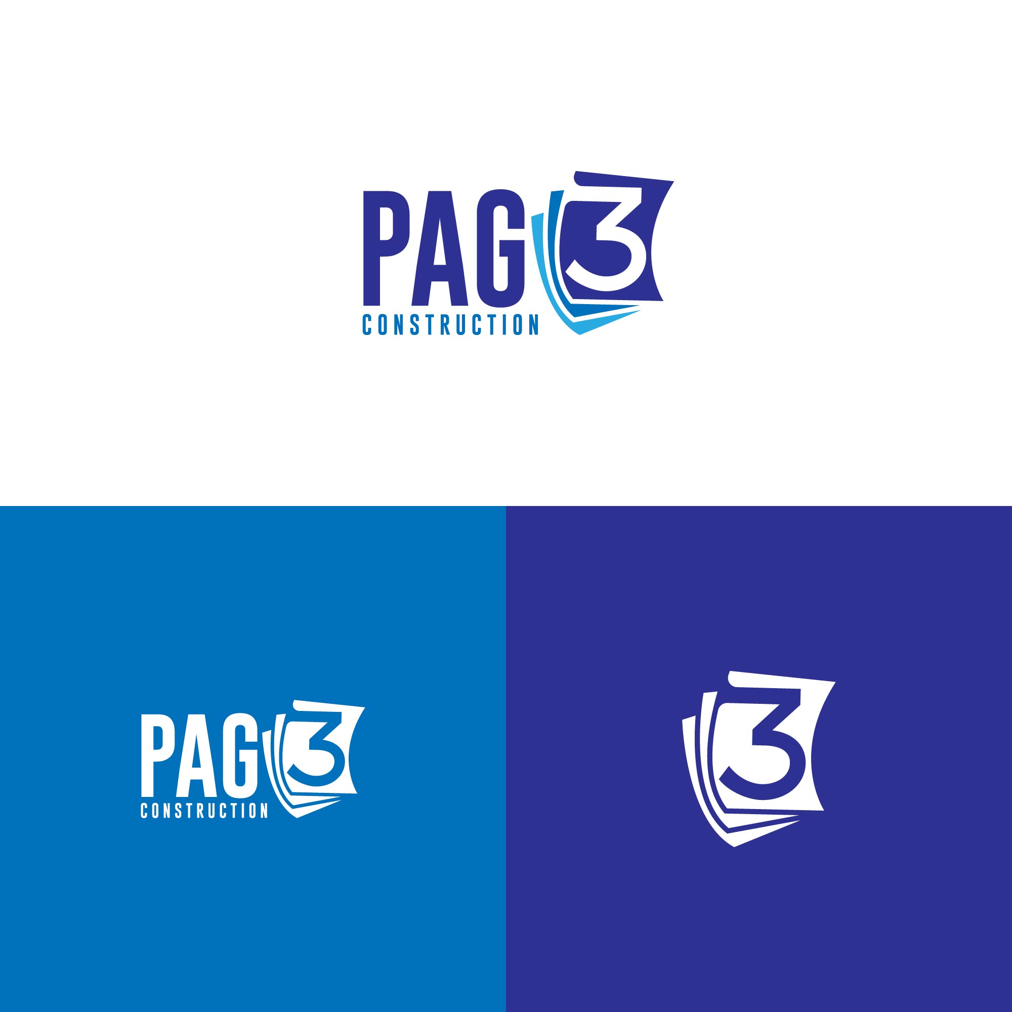Logo Design by kaushal 05 for Page 3 Construction | Design #30512203