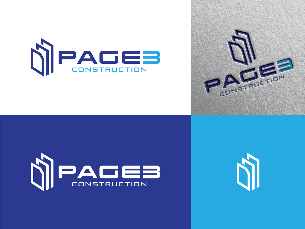 Logo Design by Cre@8ive.Colors for Page 3 Construction | Design #30517331