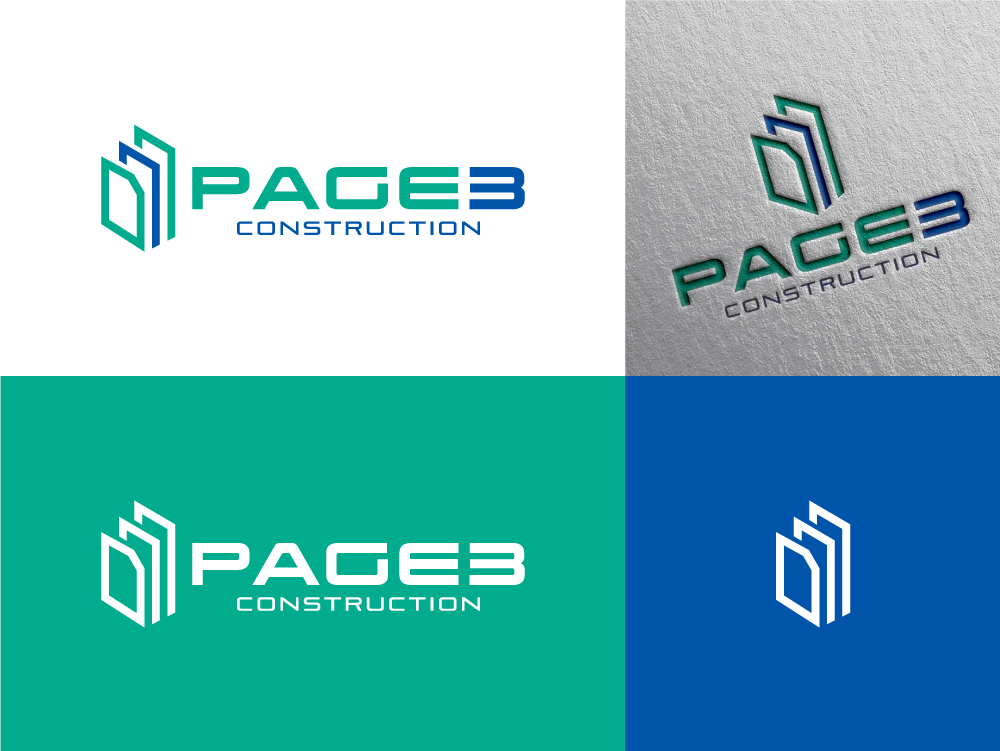 Logo Design by Cre@8ive.Colors for Page 3 Construction | Design #30517332