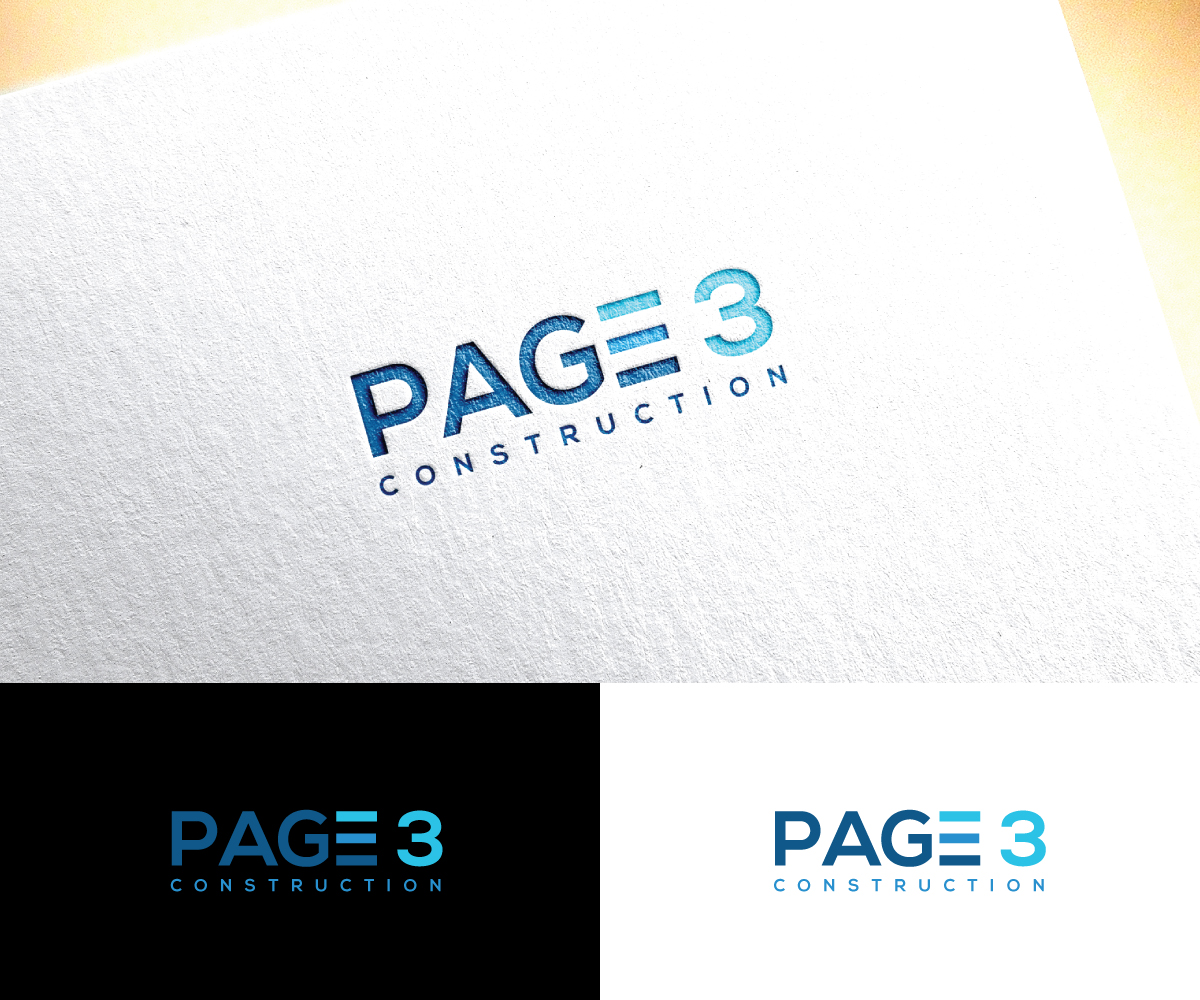 Diseño de Logo por step forward 2 para Page 3 Construction | Diseño #30500343