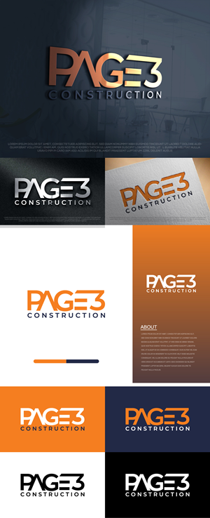 Logo Design by AlphabetZero.co.uk for Page 3 Construction | Design: #30512541