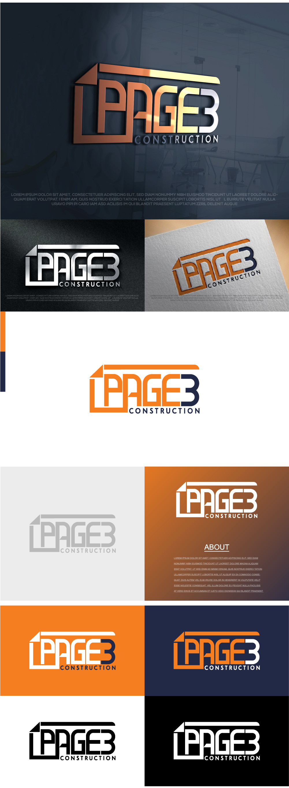 Logo-Design von AlphabetZero.co.uk für Page 3 Construction | Design #30512545