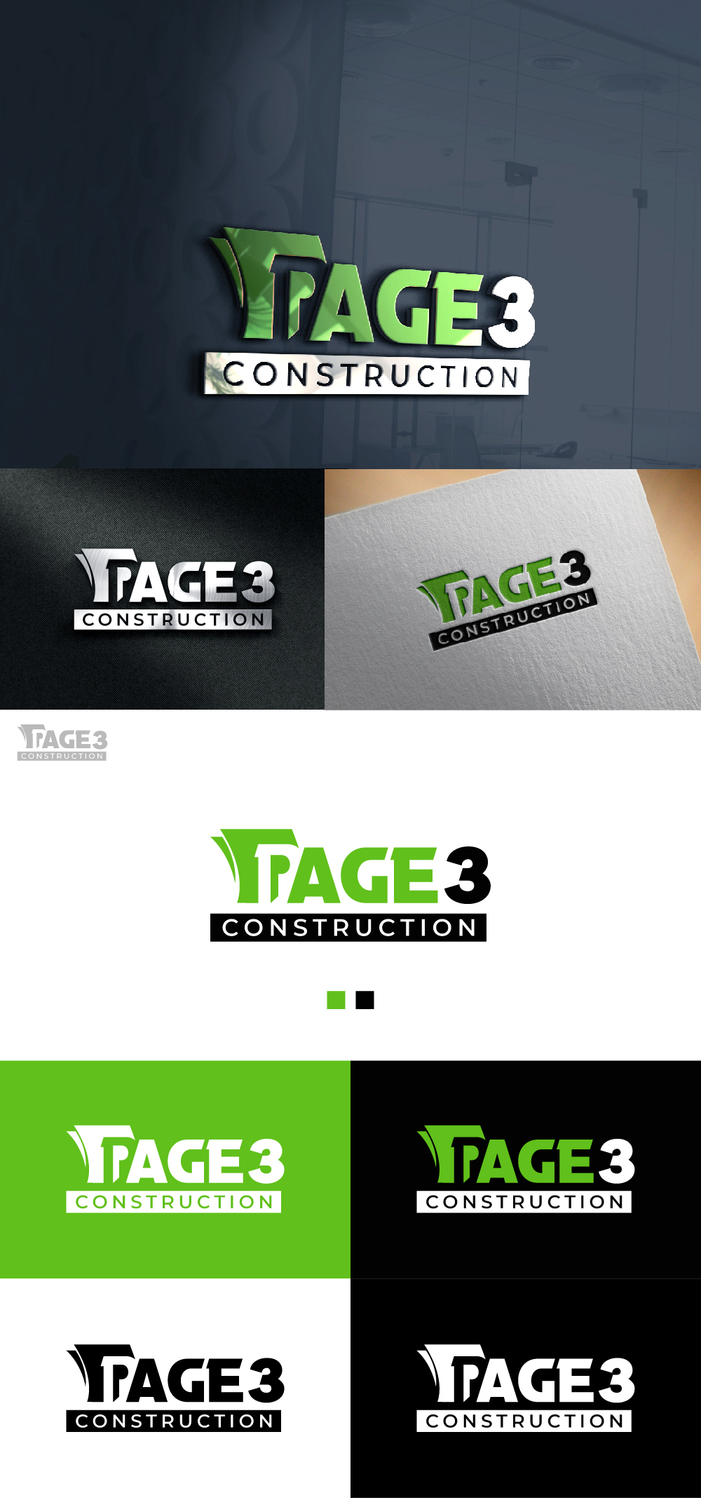 Logo Design by AlphabetZero.co.uk for Page 3 Construction | Design #30516516