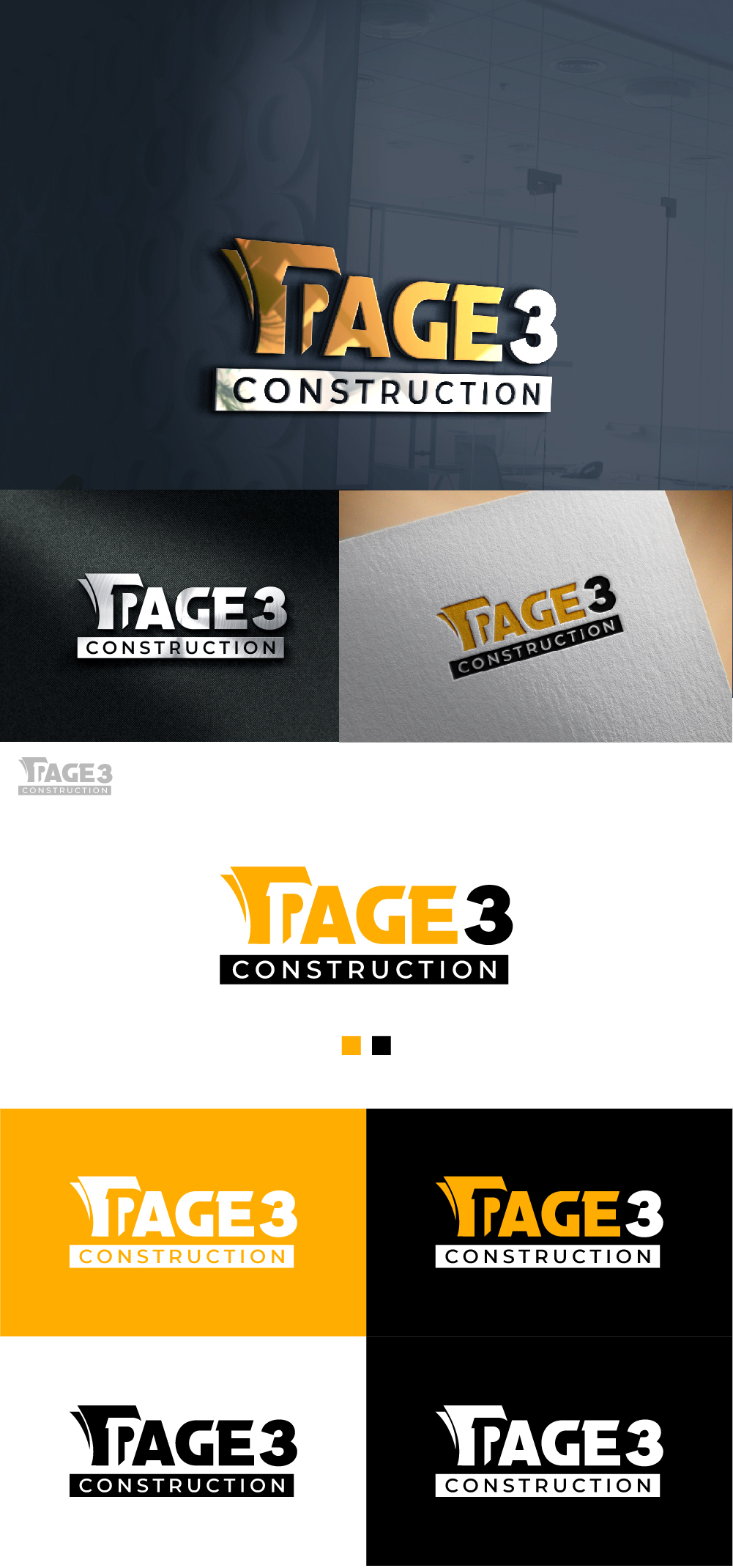 Logo Design by AlphabetZero.co.uk for Page 3 Construction | Design #30516518