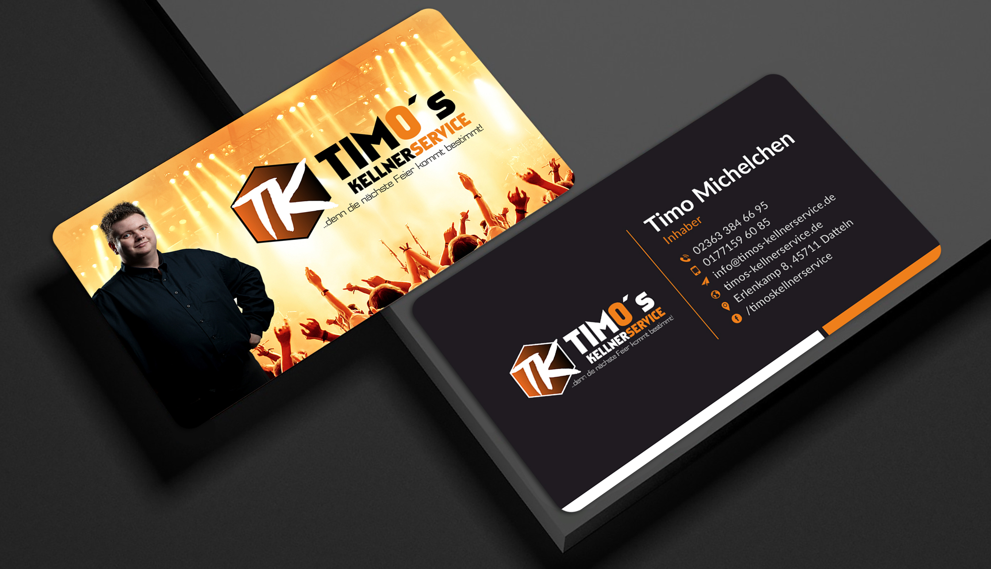 Business Card Design by Sun Moon Graphic Designer for Timo's Kellnerservice UG | Design #30511852