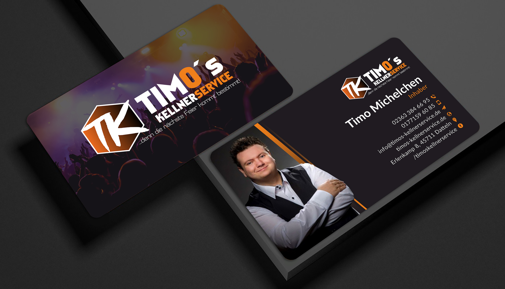 Visitenkarten-Design von Sun Moon Graphic Designer für Timo's Kellnerservice UG | Design #30512006