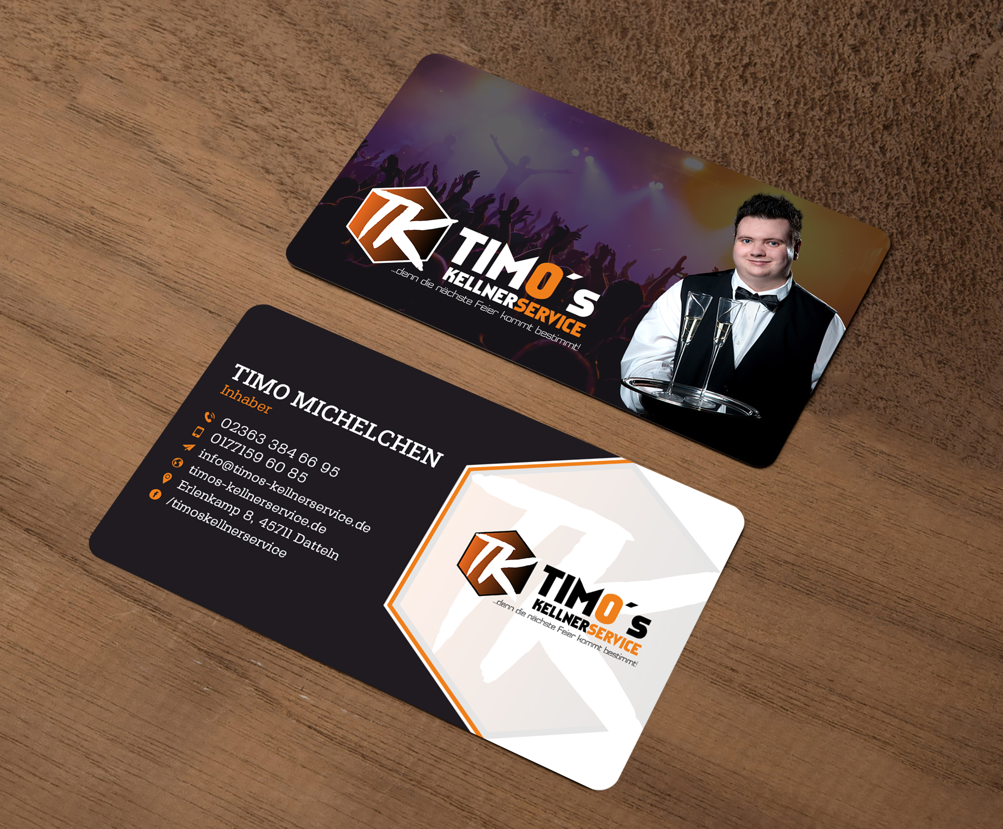 Business Card Design by Sun Moon Graphic Designer for Timo's Kellnerservice UG | Design #30512595