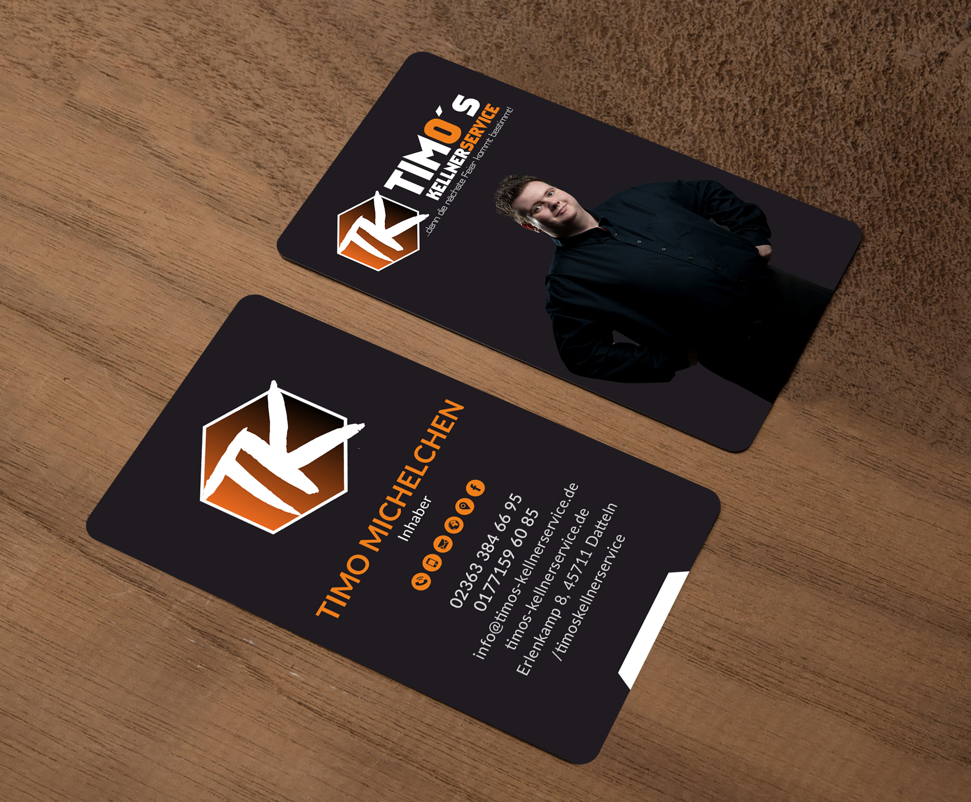 Business Card Design by Sun Moon Graphic Designer for Timo's Kellnerservice UG | Design #30512660