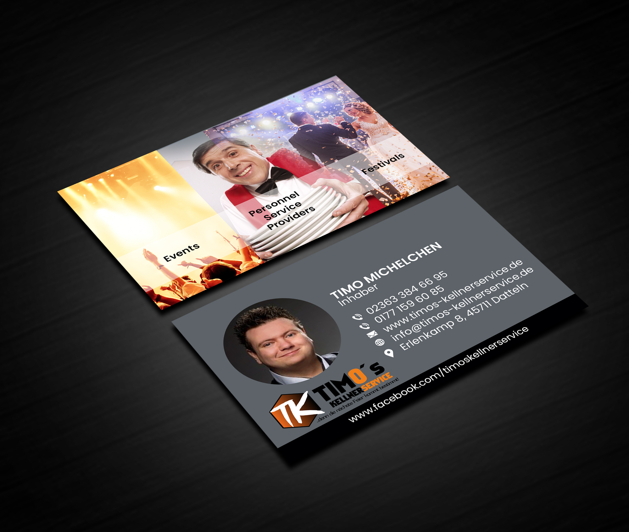 Business Card Design by Creations Box 2015 for Timo's Kellnerservice UG | Design #30514459