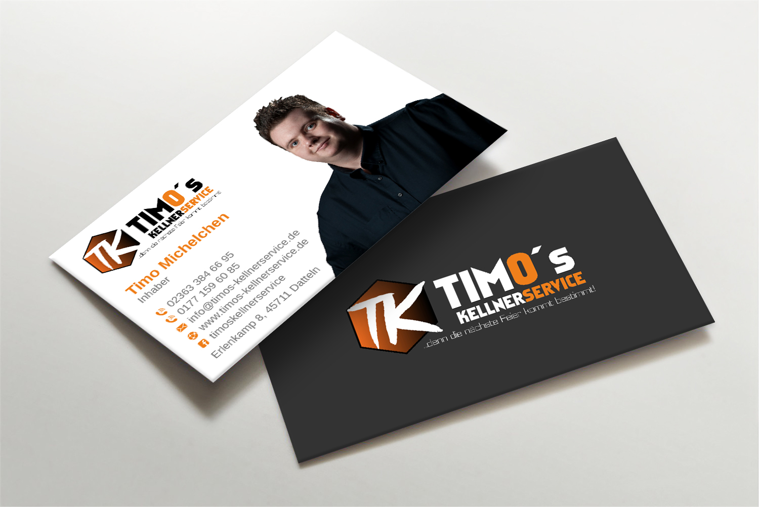 Business Card Design by LAXMI DESIGNHUB for Timo's Kellnerservice UG | Design #30512860