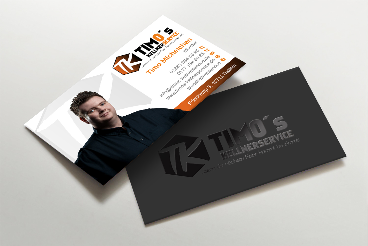 Business Card Design by LAXMI DESIGNHUB for Timo's Kellnerservice UG | Design #30512861