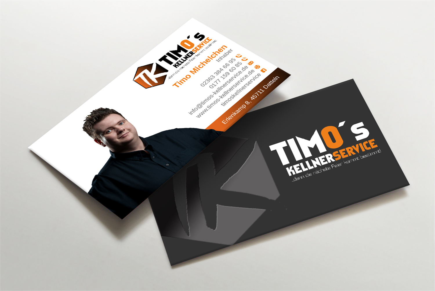 Business Card Design by LAXMI DESIGNHUB for Timo's Kellnerservice UG | Design #30512862