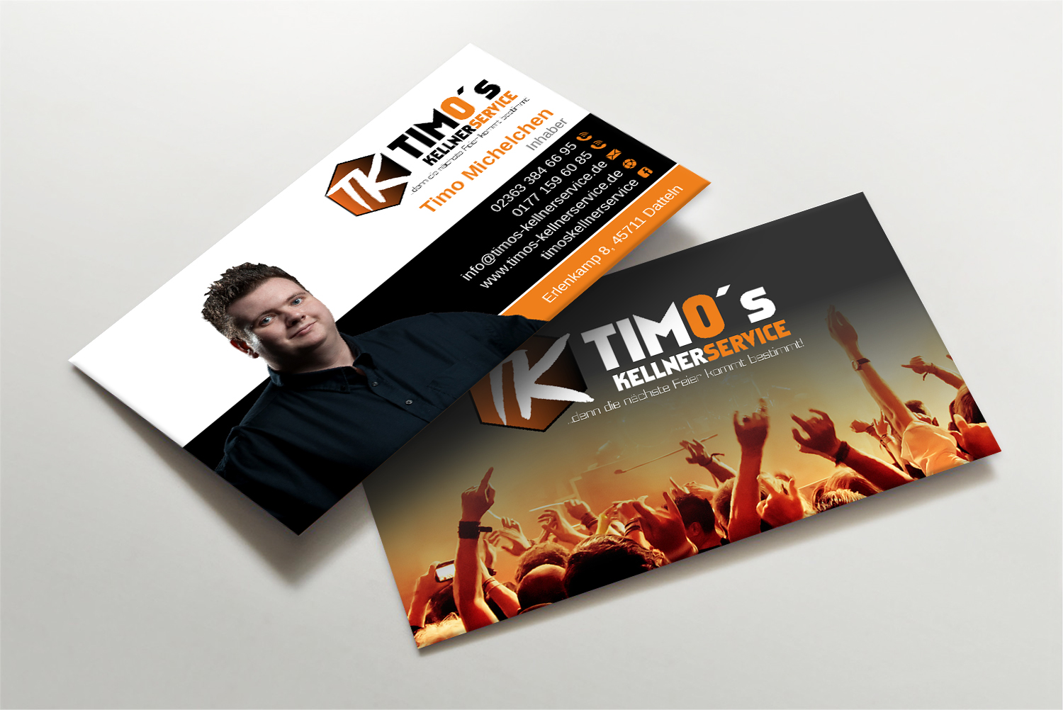 Business Card Design by LAXMI DESIGNHUB for Timo's Kellnerservice UG | Design #30512864