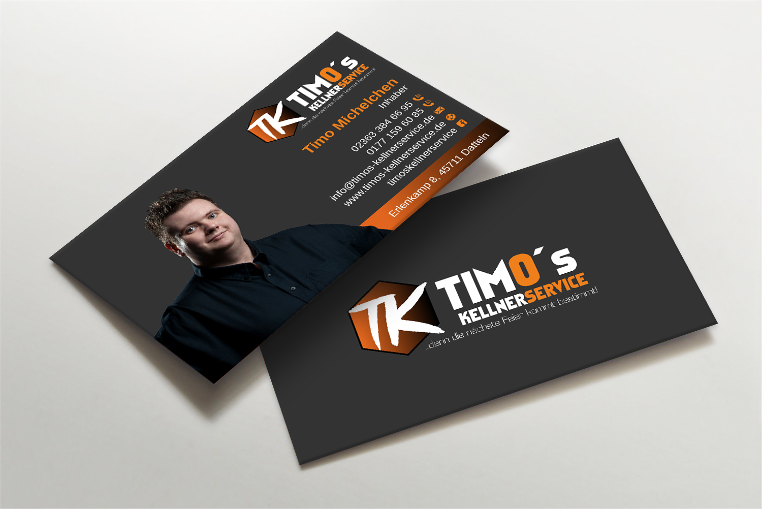 Business Card Design by LAXMI DESIGNHUB for Timo's Kellnerservice UG | Design #30512869