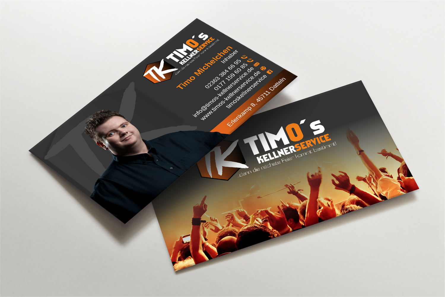 Business Card Design by LAXMI DESIGNHUB for Timo's Kellnerservice UG | Design #30512870
