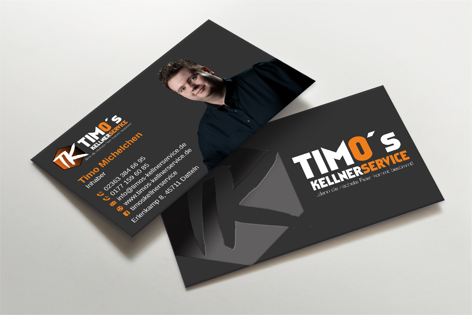Business Card Design by LAXMI DESIGNHUB for Timo's Kellnerservice UG | Design #30512871