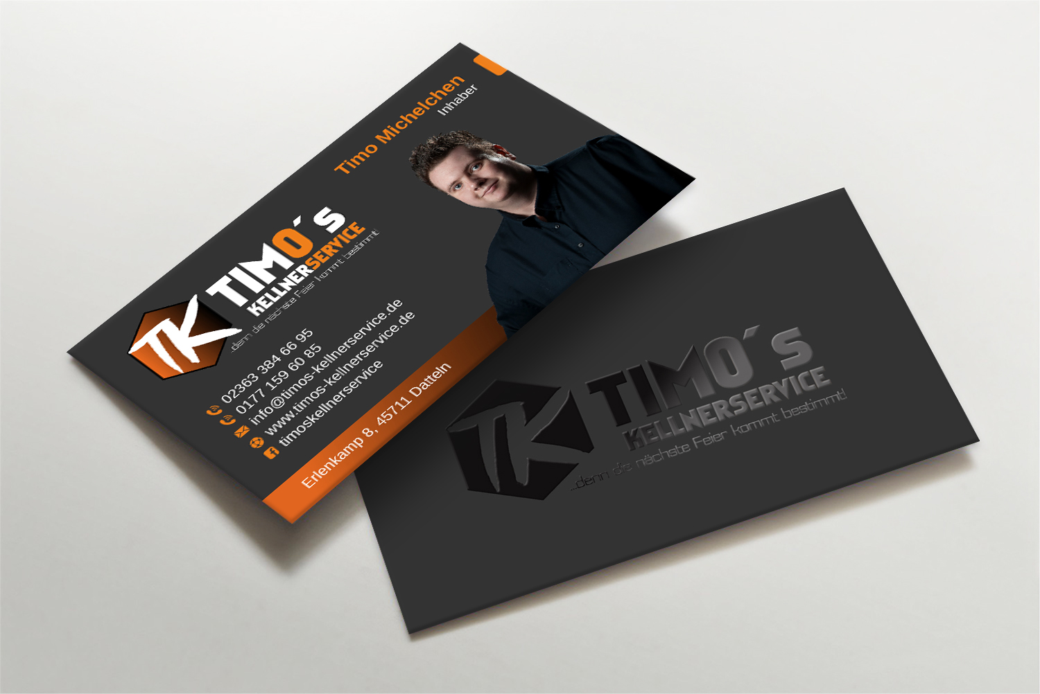 Business Card Design by LAXMI DESIGNHUB for Timo's Kellnerservice UG | Design #30512872