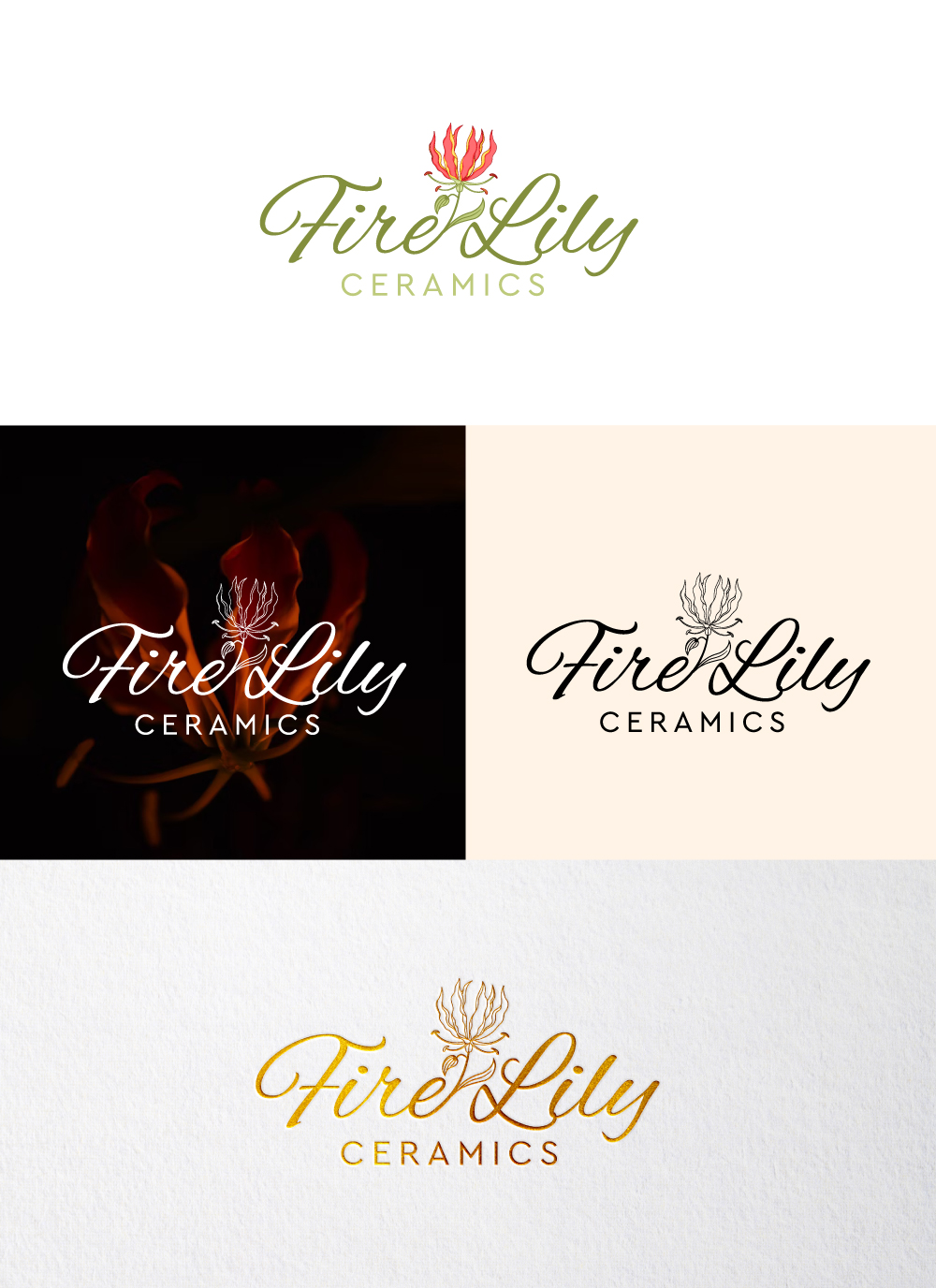 Logo Design by Cactus Designs for Fire Lily Ceramics | Design #30537418