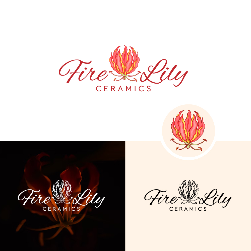 Logo Design by Cactus Designs for Fire Lily Ceramics | Design #30546875