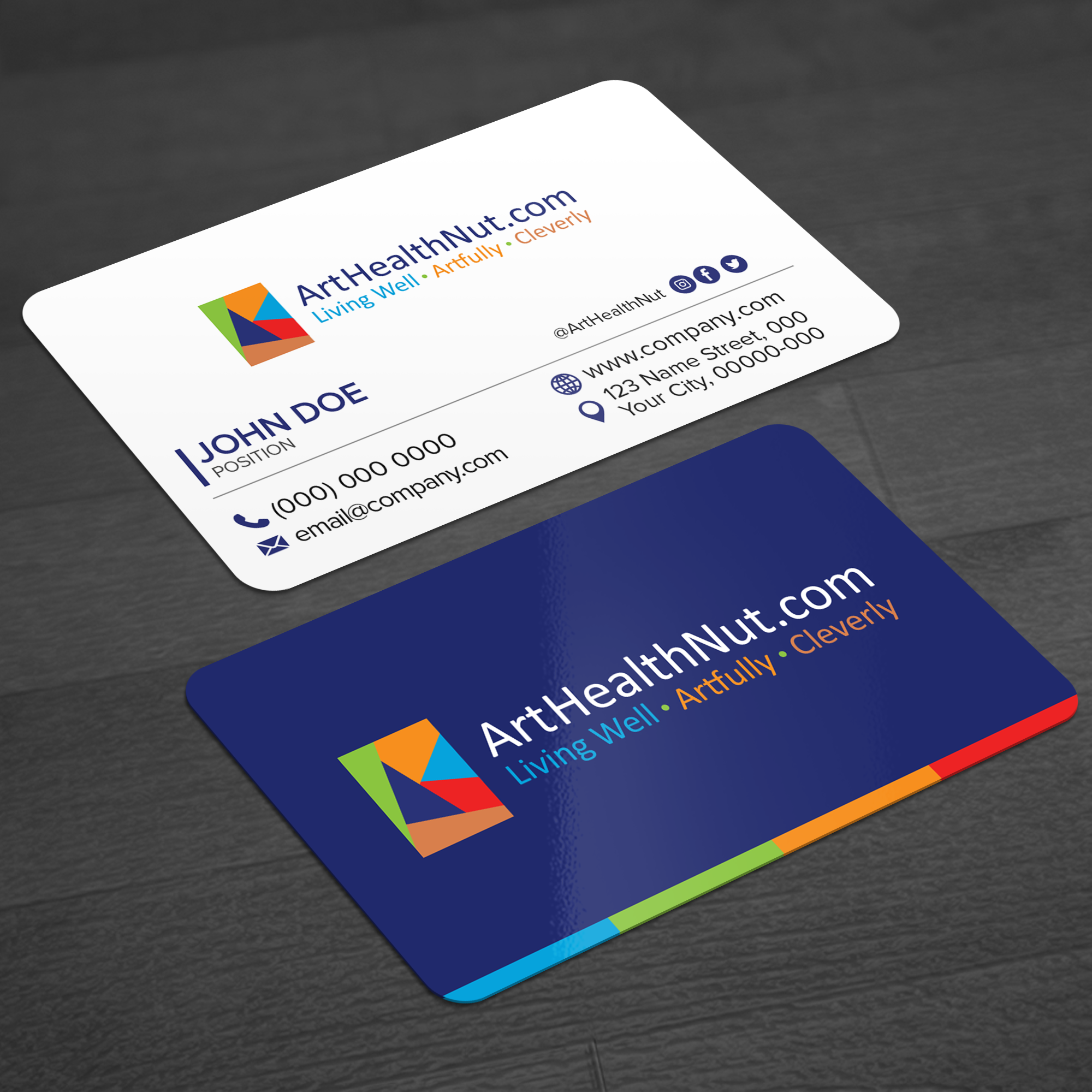 Diseño de Tarjeta de Presentación por WellDesign para ArtHealthNut.com, LLC | Diseño #30551804