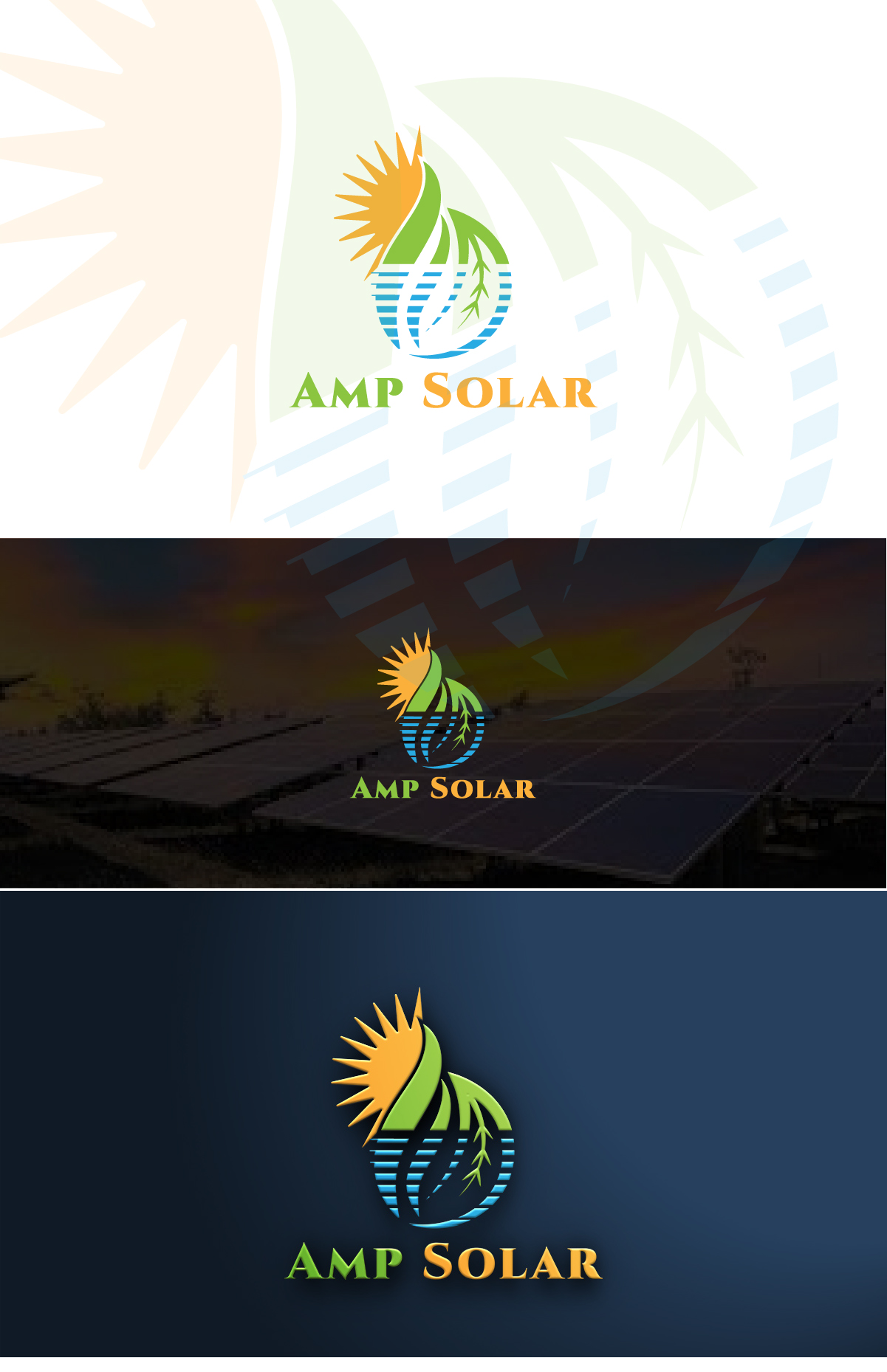 Logo Design by Deziners Zone for Amp Solar LLC | Design #30556018