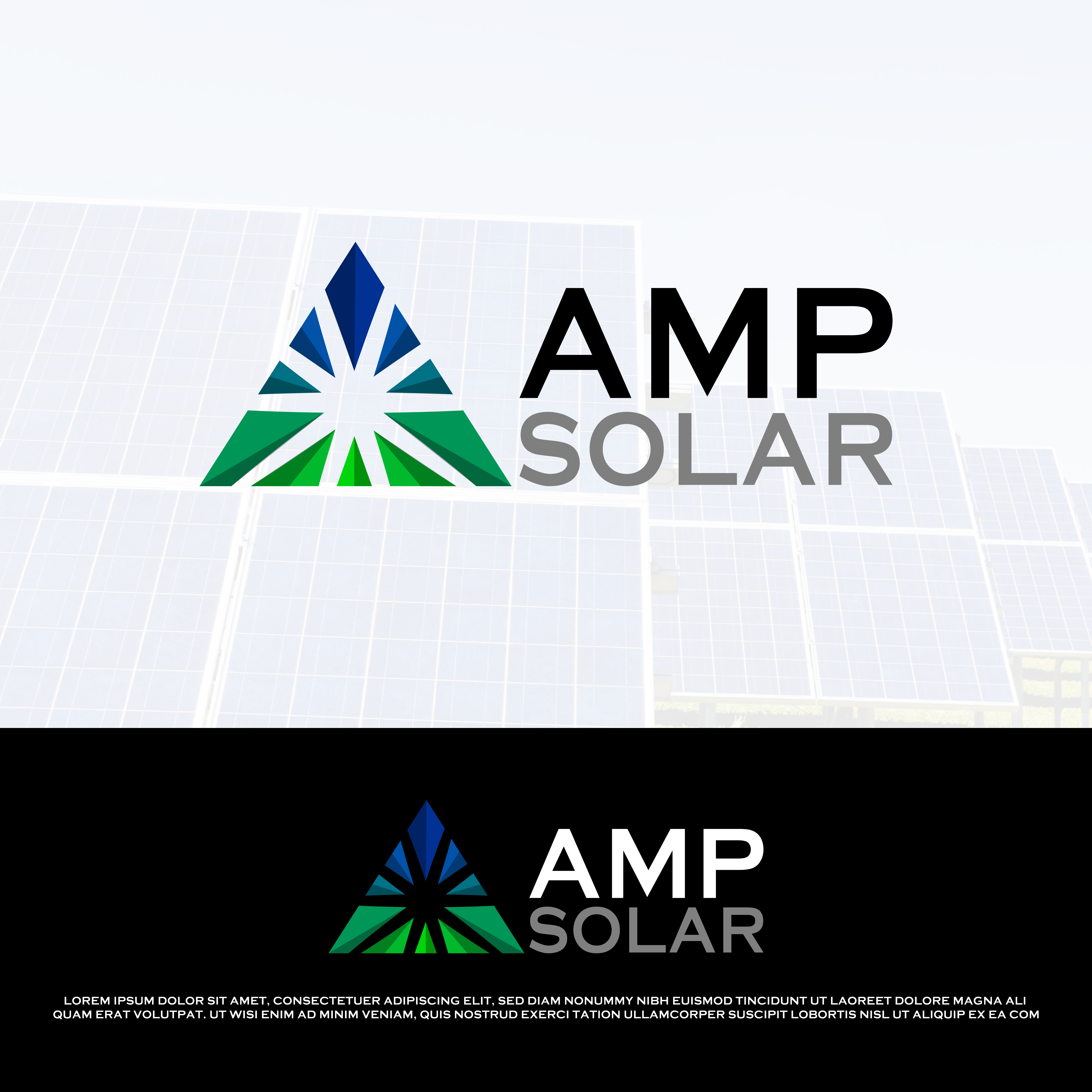 Logo Design by creative.bugs for Amp Solar LLC | Design #30560566