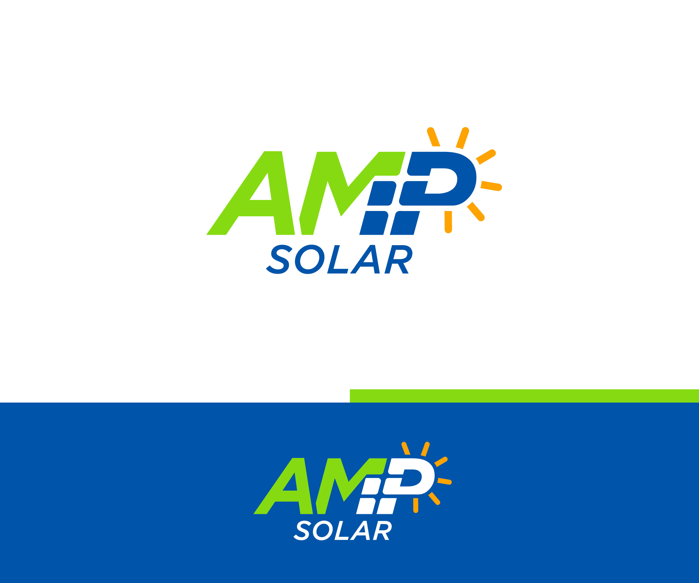 Elegant, Playful, Solar installation Logo Design for AMP or Amp Solar