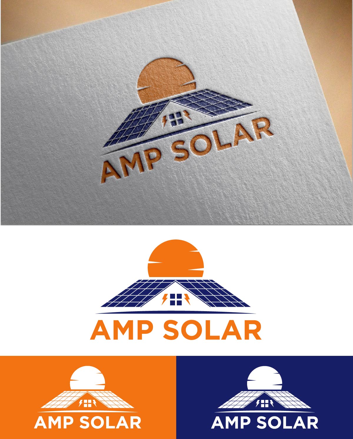 Logo Design by fly  design for Amp Solar LLC | Design #30555589