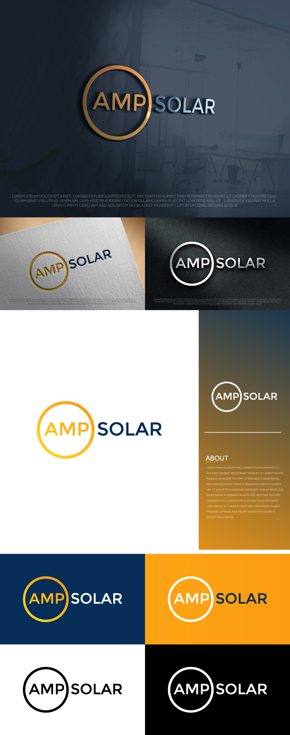 Logo Design by AlphabetZero.co.uk for Amp Solar LLC | Design #30576010