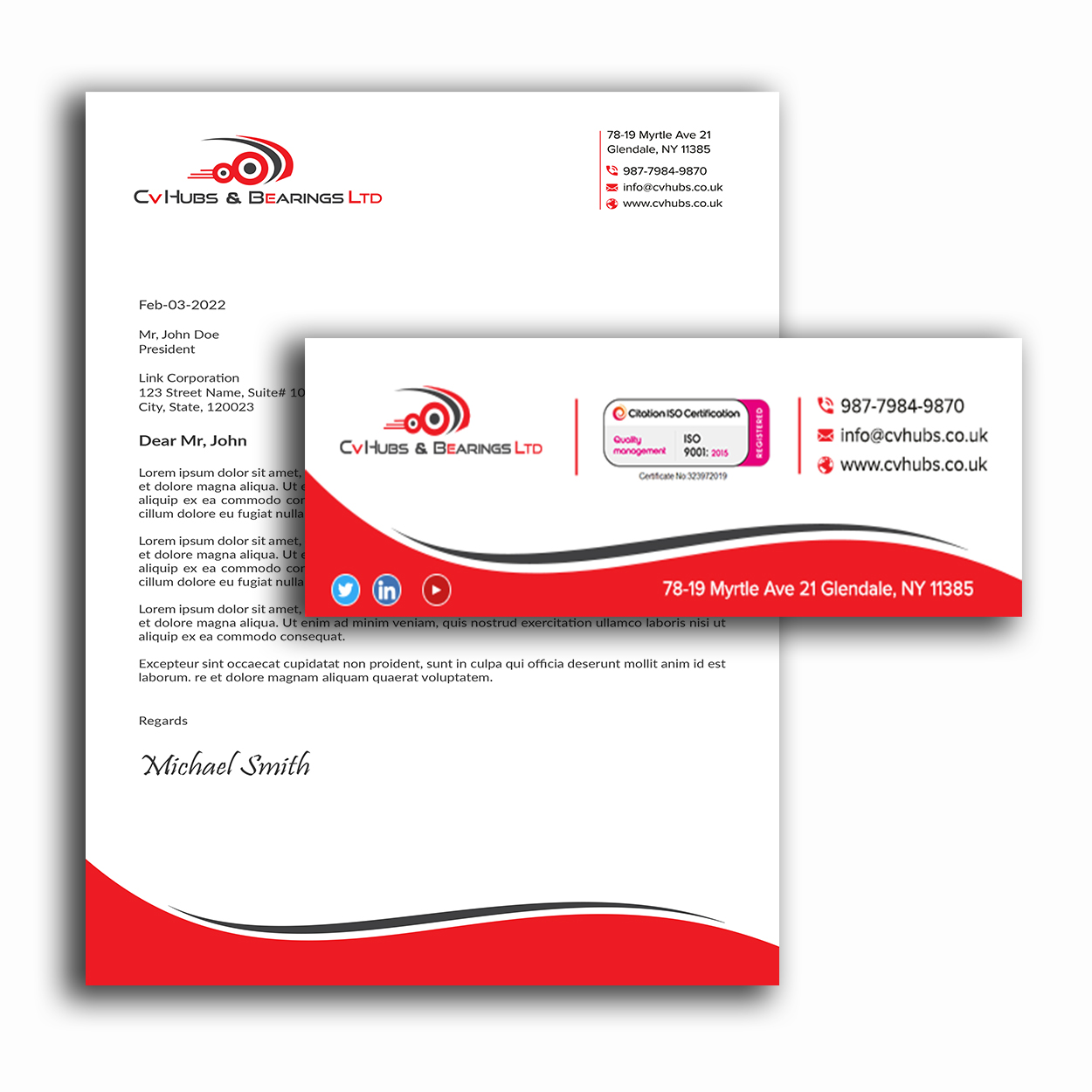 Diseño de Papelería por sadikul islam para CV Hubs & Bearings Ltd | Diseño #30558311