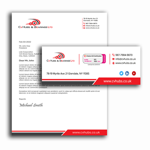 Stationery Design by sadikul islam for CV Hubs & Bearings Ltd | Design: #30558338