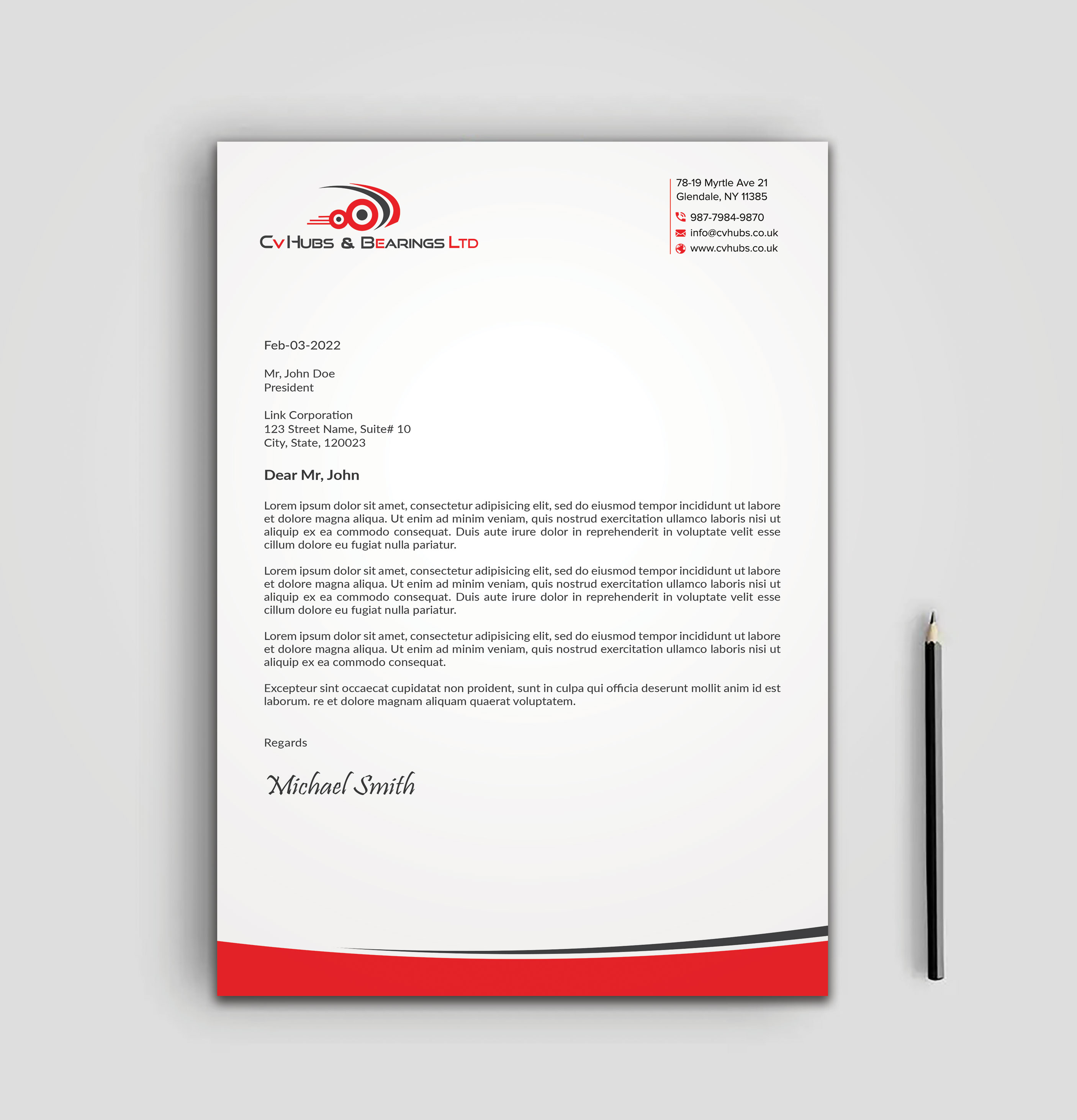 Design de Papeterie par sadikul islam pour CV Hubs & Bearings Ltd | Design #30558389