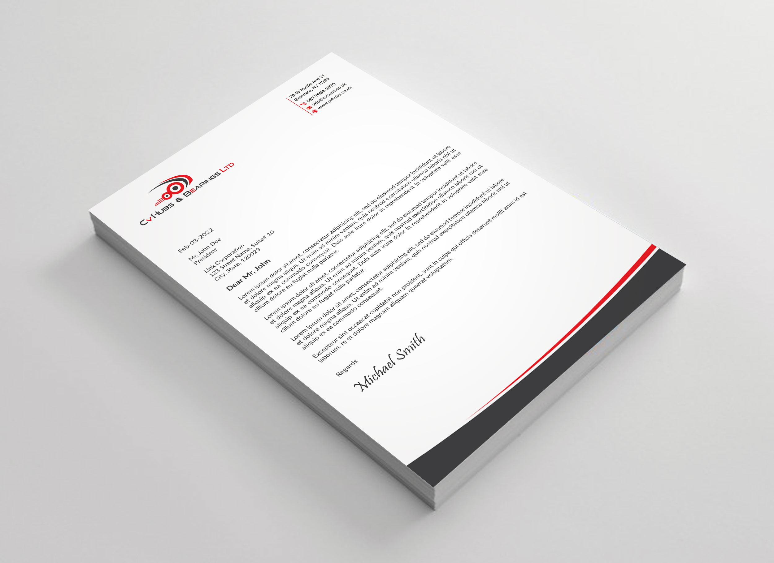 Design de Papeterie par sadikul islam pour CV Hubs & Bearings Ltd | Design #30558396