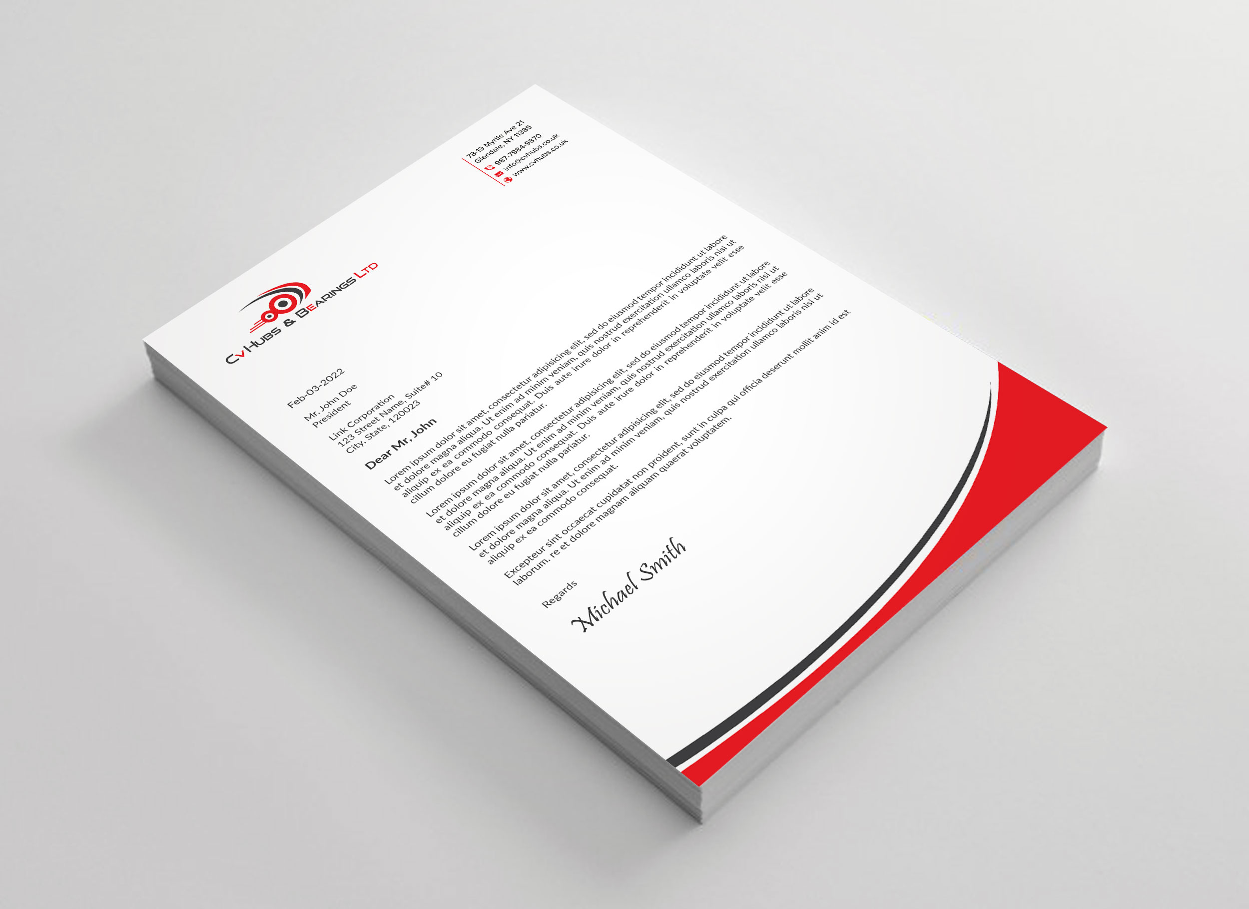 Design de Papeterie par sadikul islam pour CV Hubs & Bearings Ltd | Design #30558410