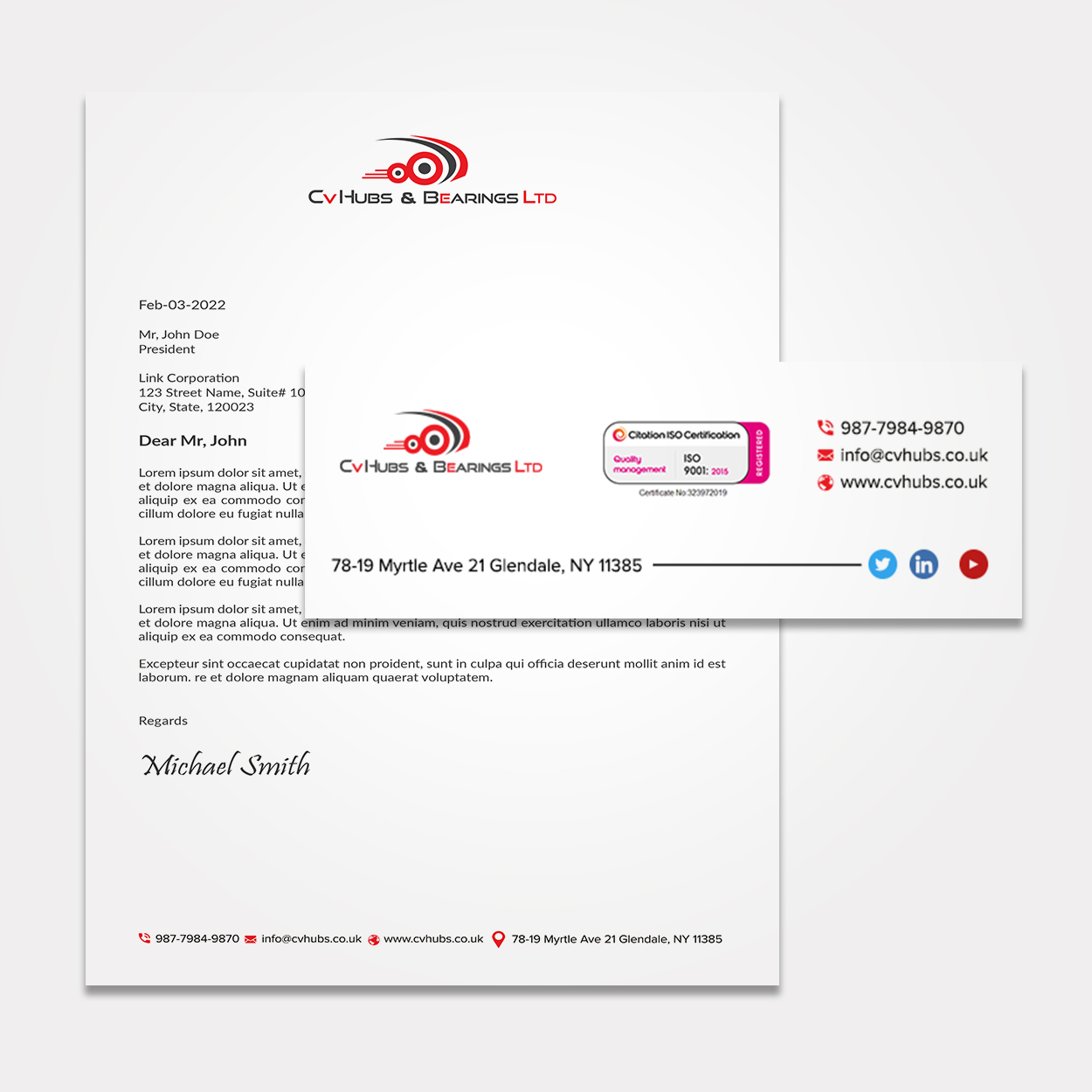 Design de Papeterie par sadikul islam pour CV Hubs & Bearings Ltd | Design #30558543