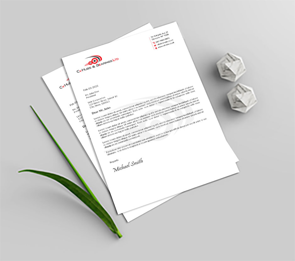 Stationery Design by sadikul islam for CV Hubs & Bearings Ltd | Design #30623187
