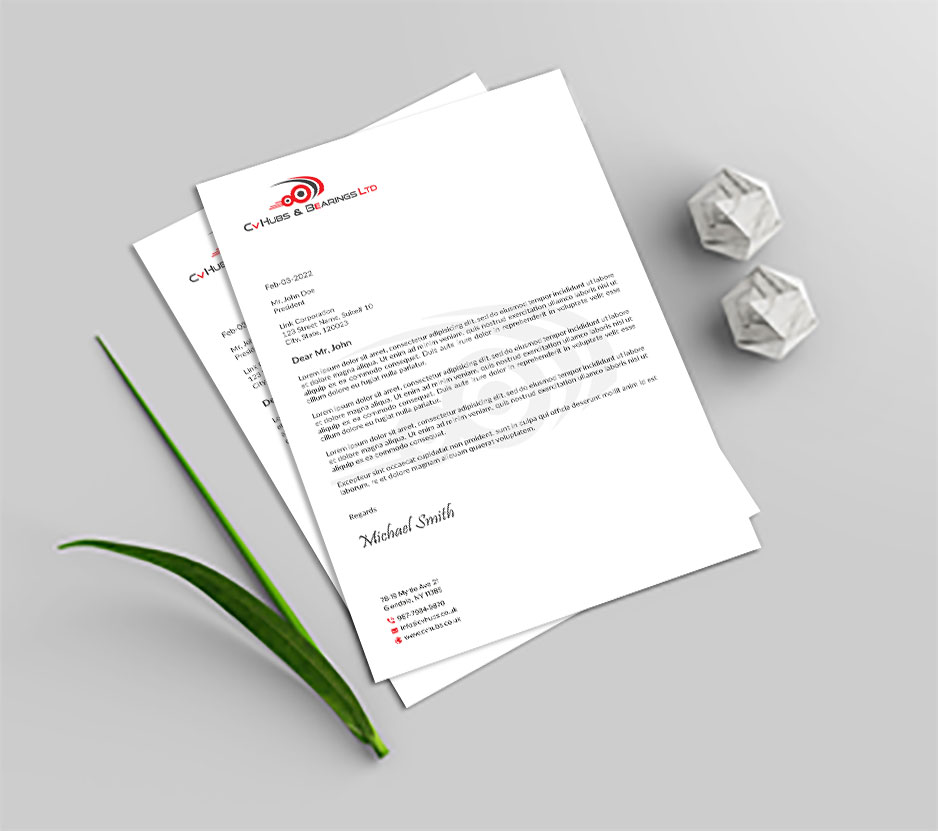 Stationery Design by sadikul islam for CV Hubs & Bearings Ltd | Design #30623188