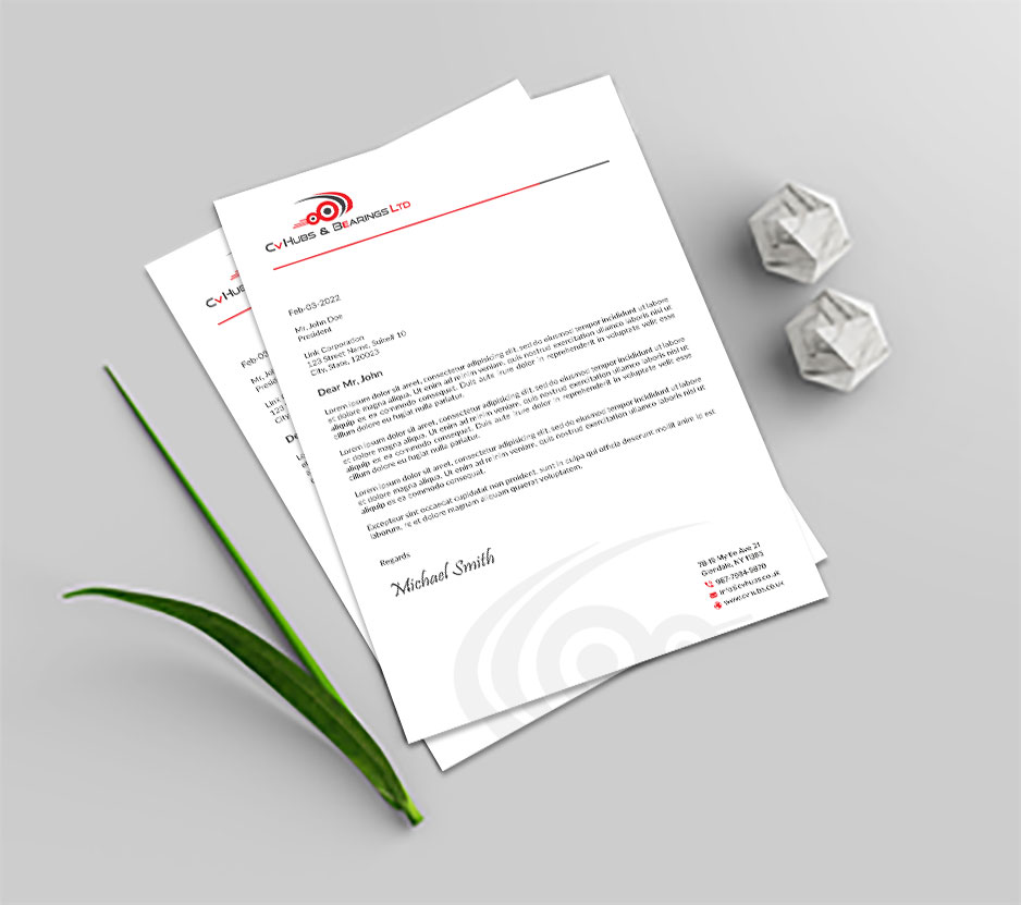 Stationery Design by sadikul islam for CV Hubs & Bearings Ltd | Design #30623426