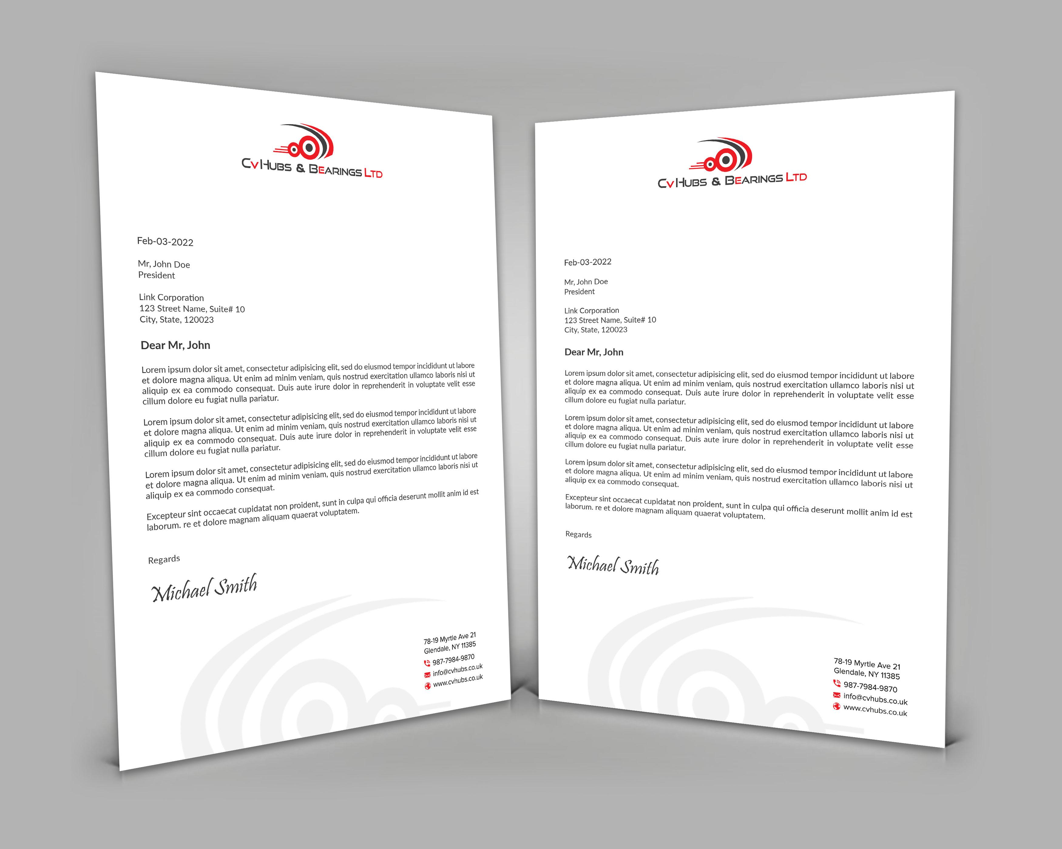Stationery Design by sadikul islam for CV Hubs & Bearings Ltd | Design #30623428