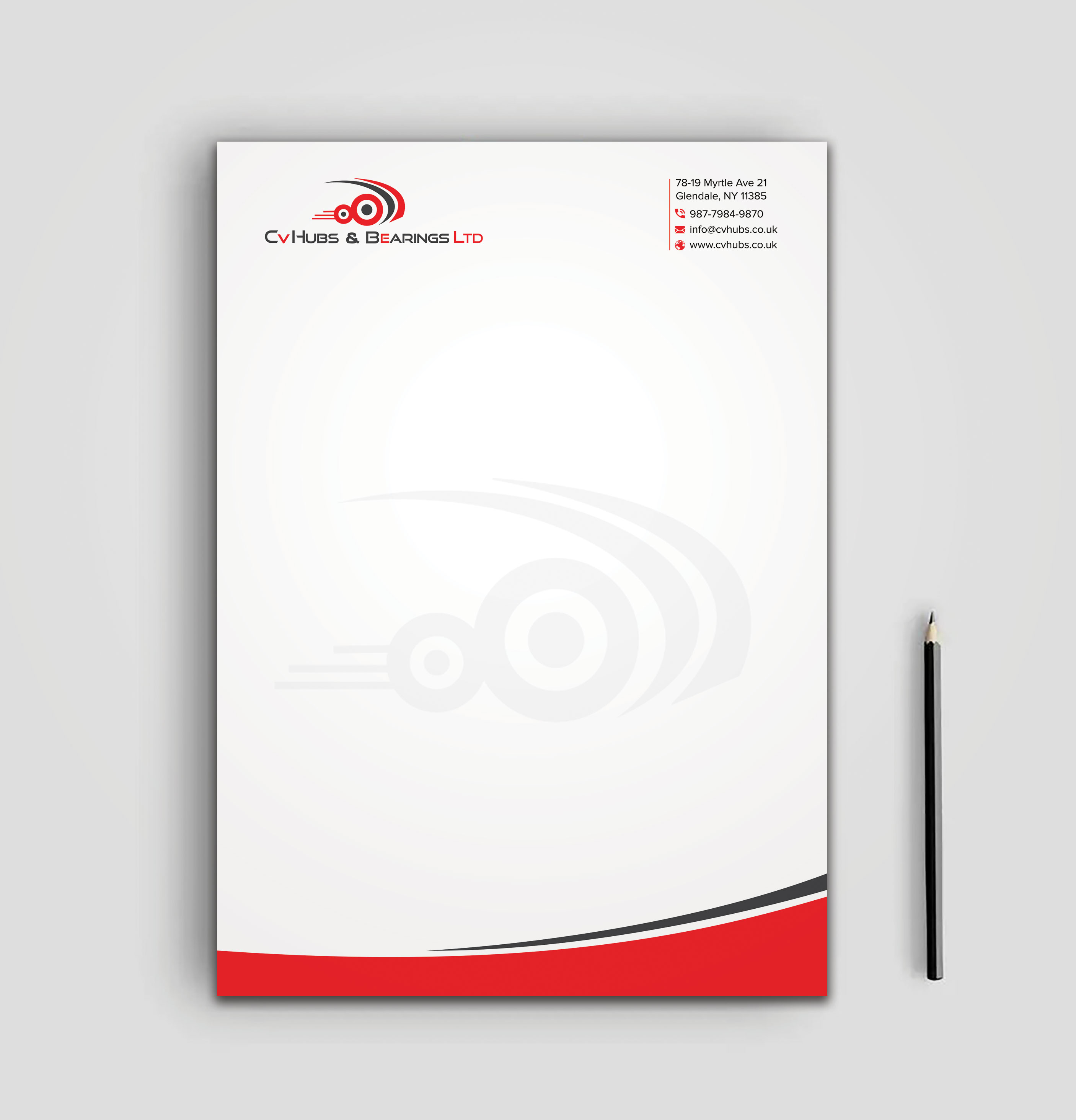 Stationery Design by sadikul islam for CV Hubs & Bearings Ltd | Design #30625033