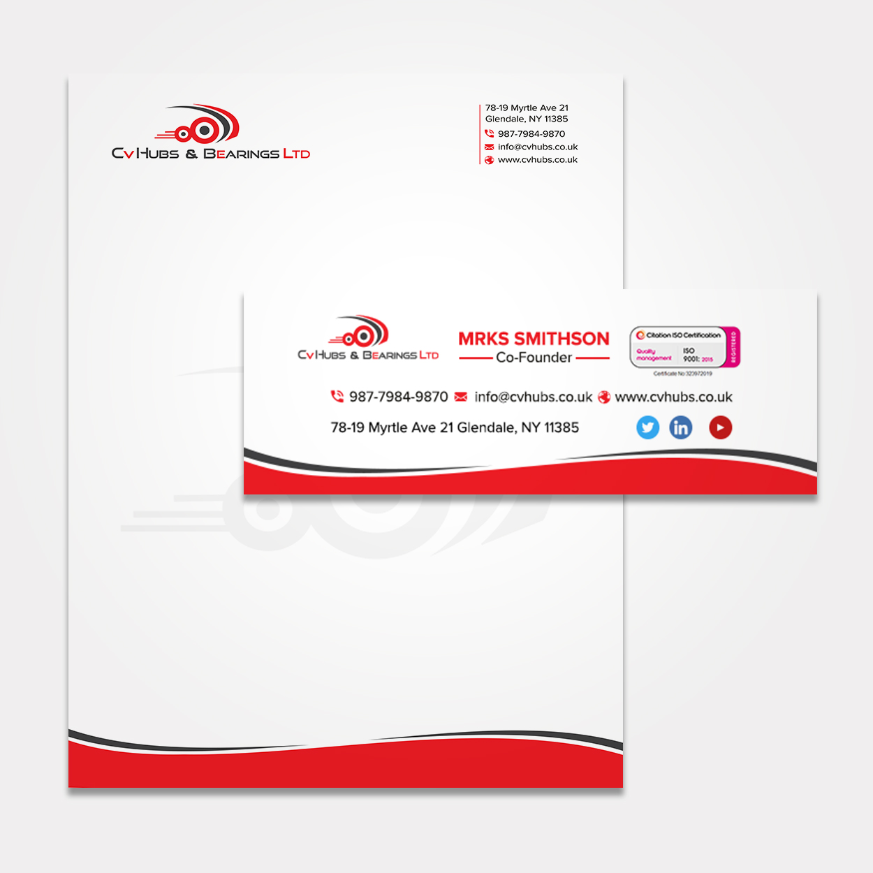 Stationery Design by sadikul islam for CV Hubs & Bearings Ltd | Design #30688622