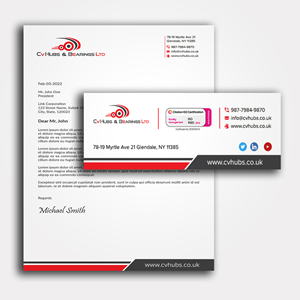 Stationery Design by sadikul islam for CV Hubs & Bearings Ltd | Design: #30688624