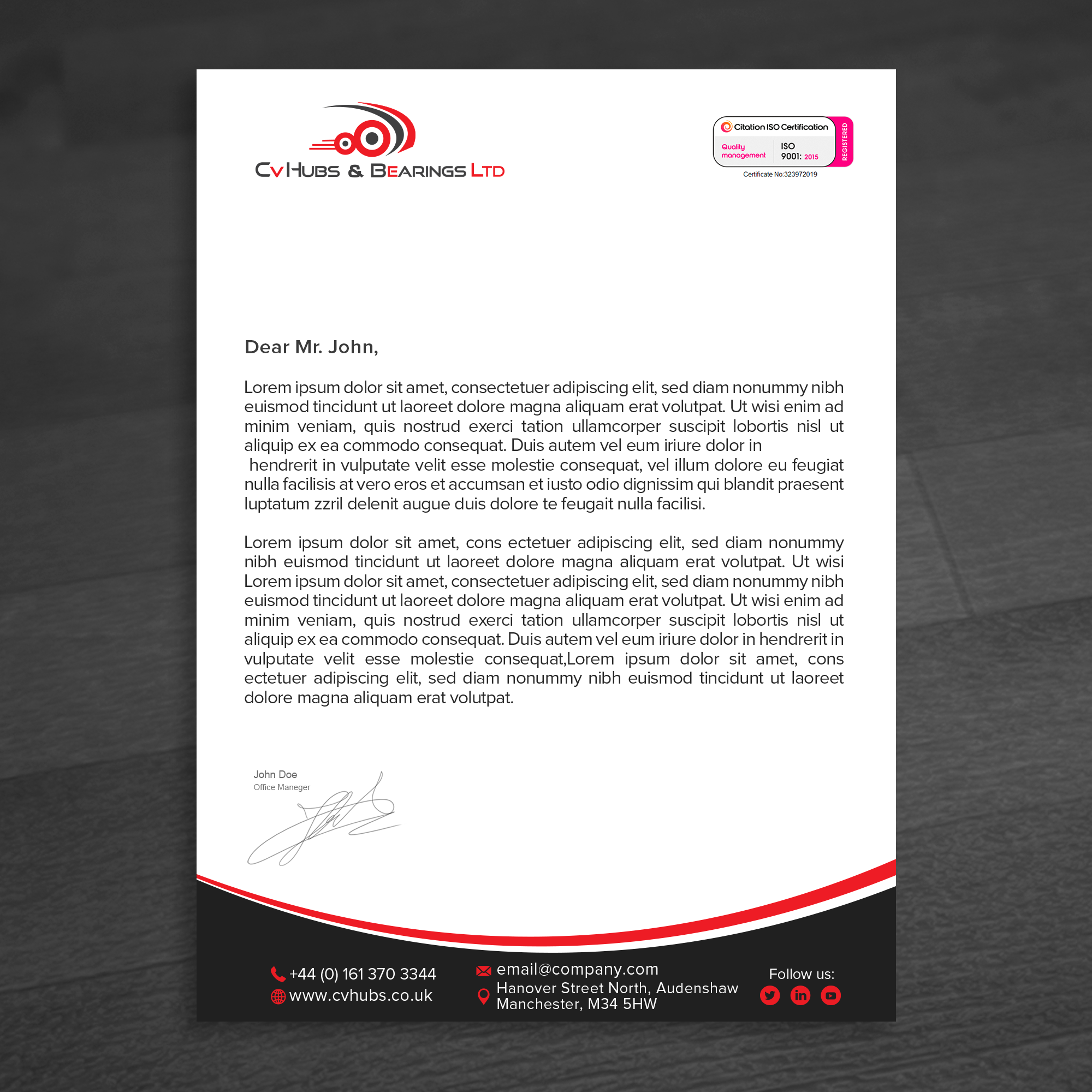 Stationery Design by WellDesign for CV Hubs & Bearings Ltd | Design #30556612