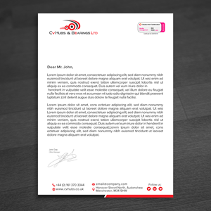 Stationery Design by WellDesign for CV Hubs & Bearings Ltd | Design: #30556613