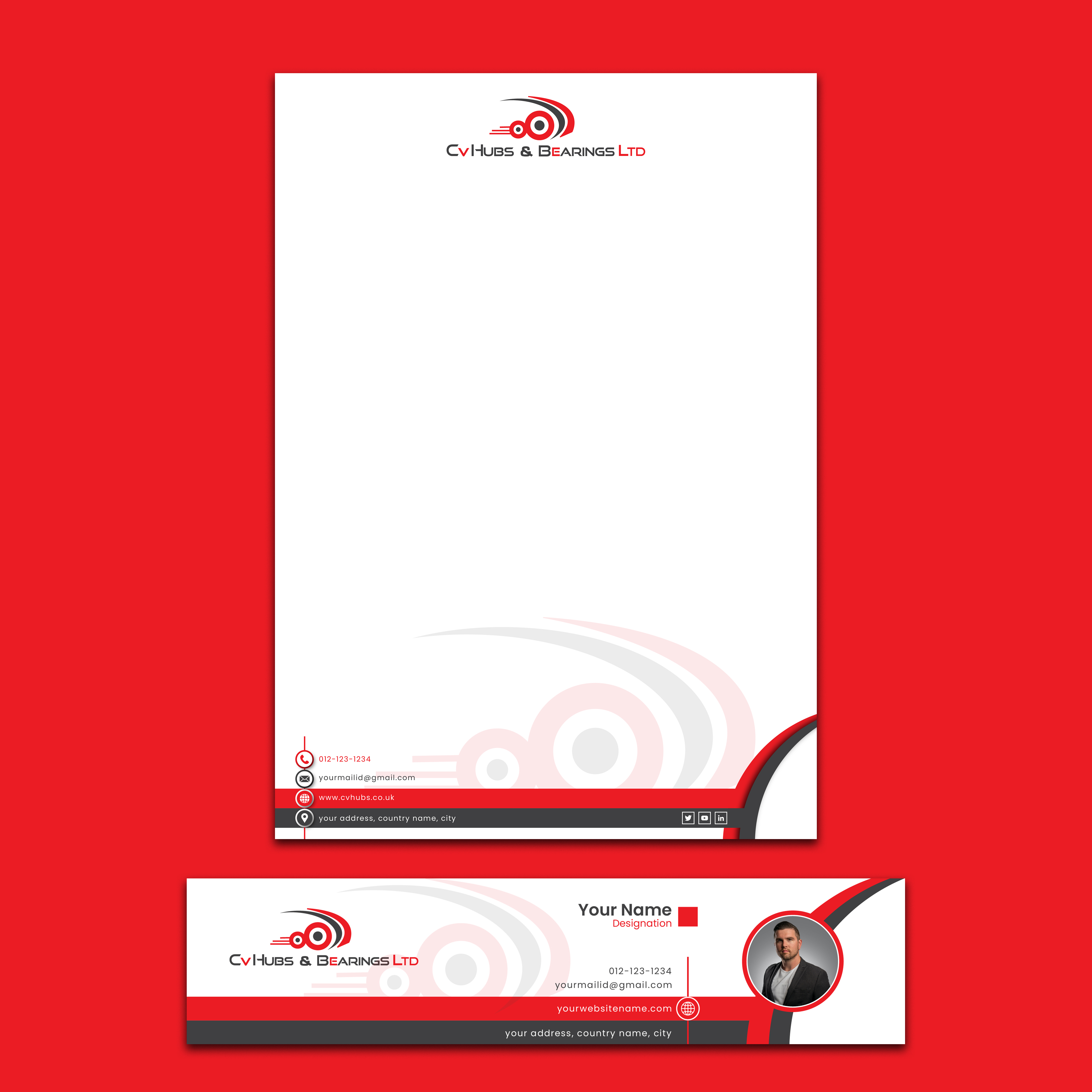 Diseño de Papelería por CREATOR VK para CV Hubs & Bearings Ltd | Diseño #30569527